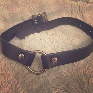 Soft Real Leather O-Ring Choker Bondage Halloween